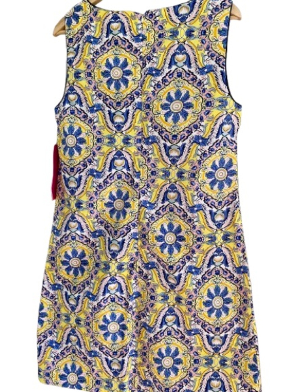NWT Betsey Johnson Yellow & Blue Baroque Print Dress